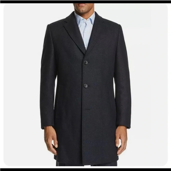Boss Hugo Boss Stratus Men’s 42R Wool Blend Coat Formal Winter Black - Picture 1 of 10